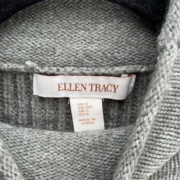 Ellen Tracy Wool Mock Neck Sweater with 3/4 Length Sleeves Size S - Picture 3 of 9